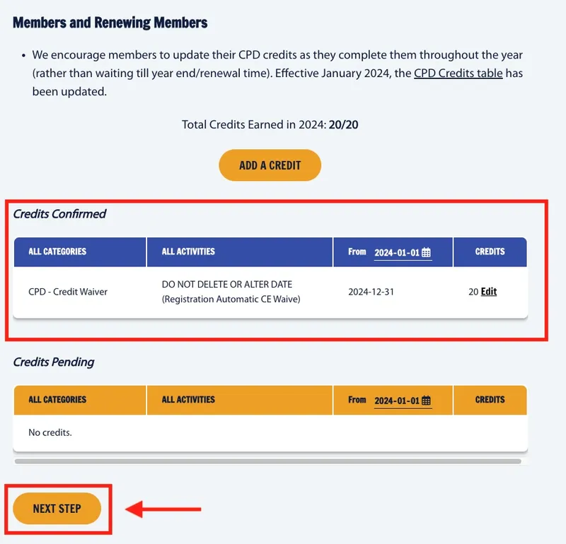 How to accept 20 CPD credit waiver 5